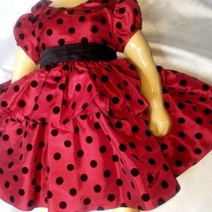 Holiday dress Bonnie Jean 18 my lights red & black